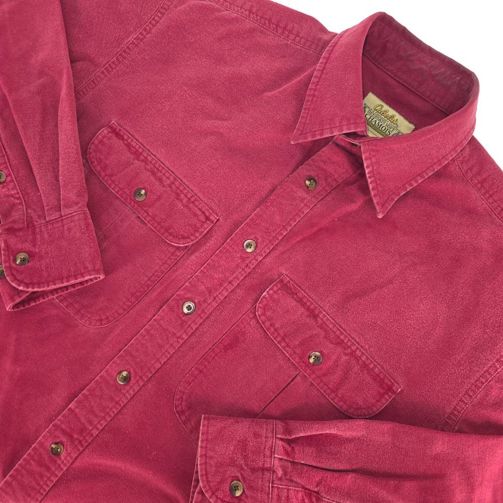 Cabela's Deerskin Soft Chamois Shirt Men's Large Tall Long‎ Sleeve Button Front